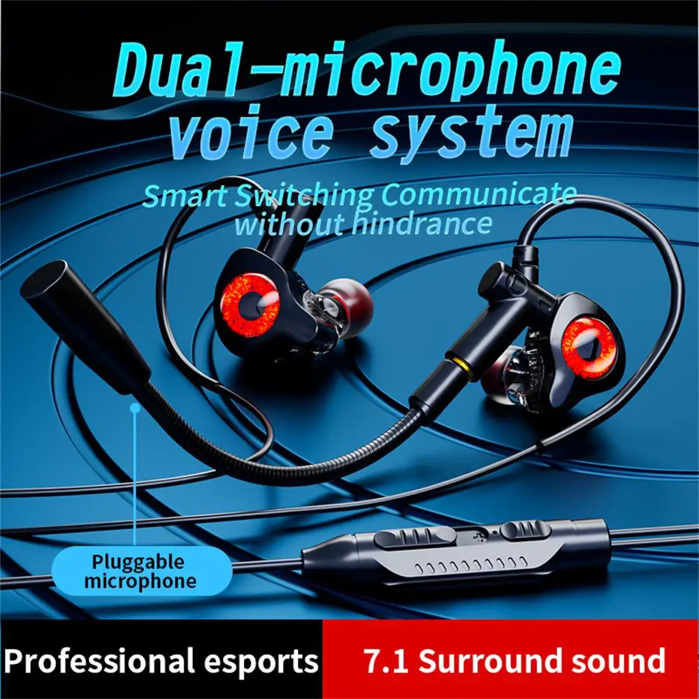 Type-c In-ear dual-mix e-sports gaming headset stereo noise reduction with microphone digital head wired headset