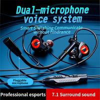 Type-c In-ear dual-mix e-sports gaming headset stereo noise reduction with microphone digital head wired headset