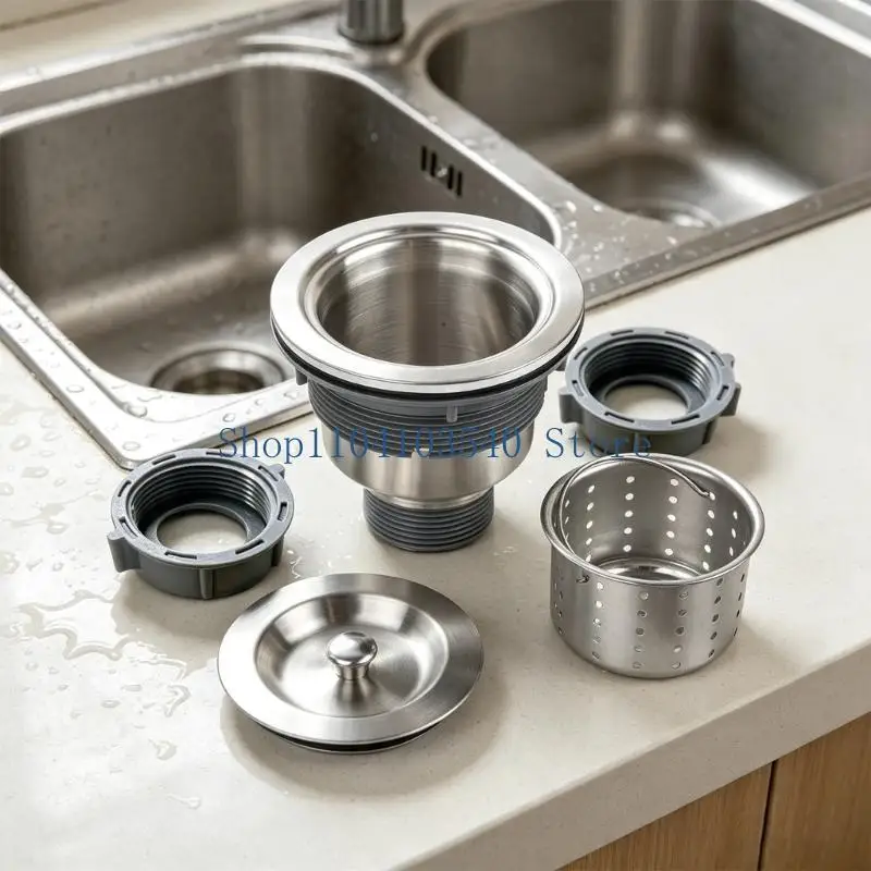 02DC Removable Basket Sink Drain Set for Home Sink Openings Use Kitchen Sink Drain