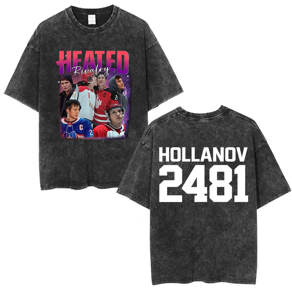 

Vintage Washed Heated Rivalry Ilya Rozanov Graphic T Shirts Men Women Clothing Fashion Casual Short Sleeves Cotton Cozy T-shirts