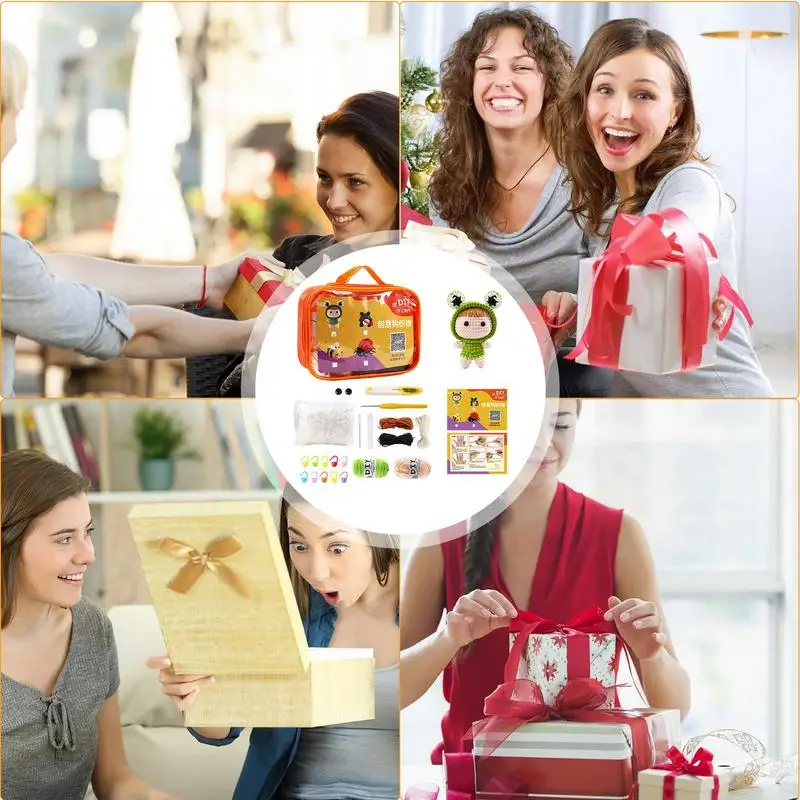 Beginners Crochet Kit Crochet Animal Kit With Yarn Step-by-Step Instructions Video Crochet Starterr Kit For Beginner DIY Craft