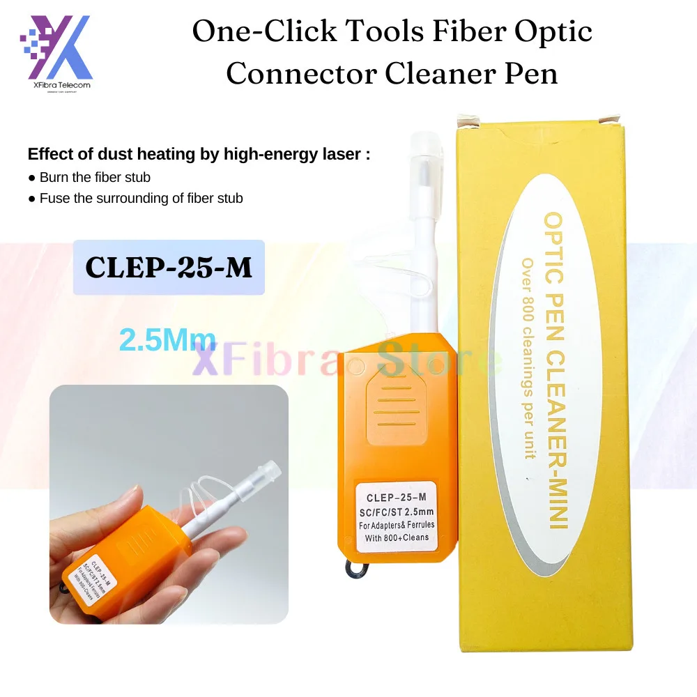 New SC/FC/ST 2.5Mm Optical Cleaning LC/MU 1.25Mm One-Click Tools Fiber Optic Connector Cleaner Pen