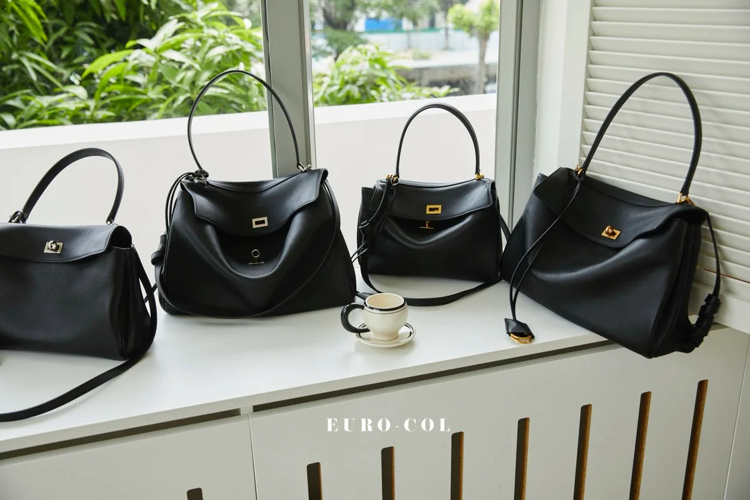 Black Handbags Collection - Variety of Shapes & Sizes, Gold Accents, Durable Leather, Perfect for Daily Use & Special Occasions