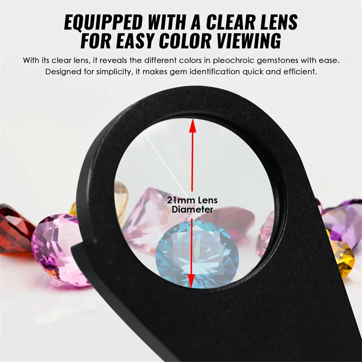 NN89R ใหม่กระเป๋า Dichroscope การทดสอบเครื่องประดับ 21 มม.เส้นผ่านศูนย์กลางเลนส์แสงสีขาวการออกแบบพับได้เลนส์ Dichroscope สําหรับอัญมณี