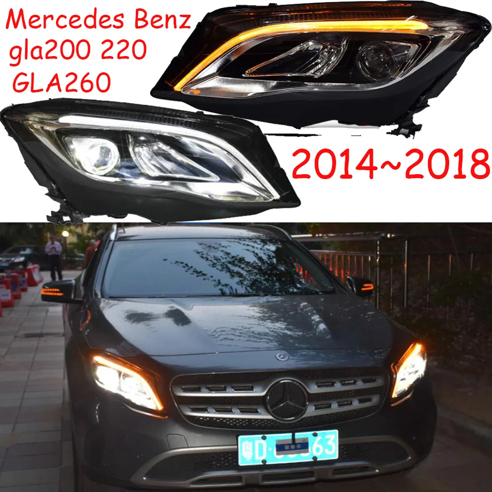 One Set Bumper Head Lamp For GLA200 Headlight GLA220 GLA260 2014~2018 Car accessories,gla200 Headlamp LED Daytime Running Lights