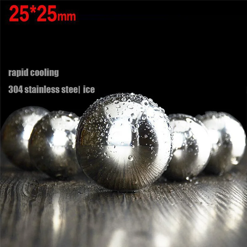 ABNL Stainless Steel Ice Hockey (Diameter 25Mm) Ice Hockey Metal Ice Bar Ice Cream Stone