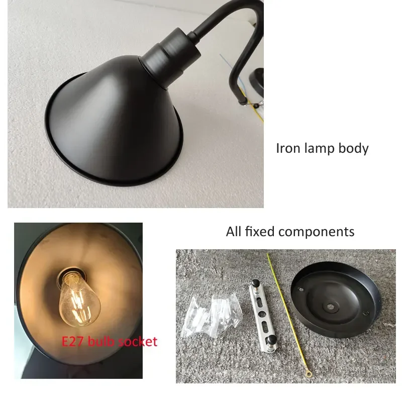 الأمريكية الرجعية الصناعية الحديد الجدار مصباح شخصية مطعم مقهى صالون حلاقة الممر الممر غرفة نوم السرير الإضاءة #4