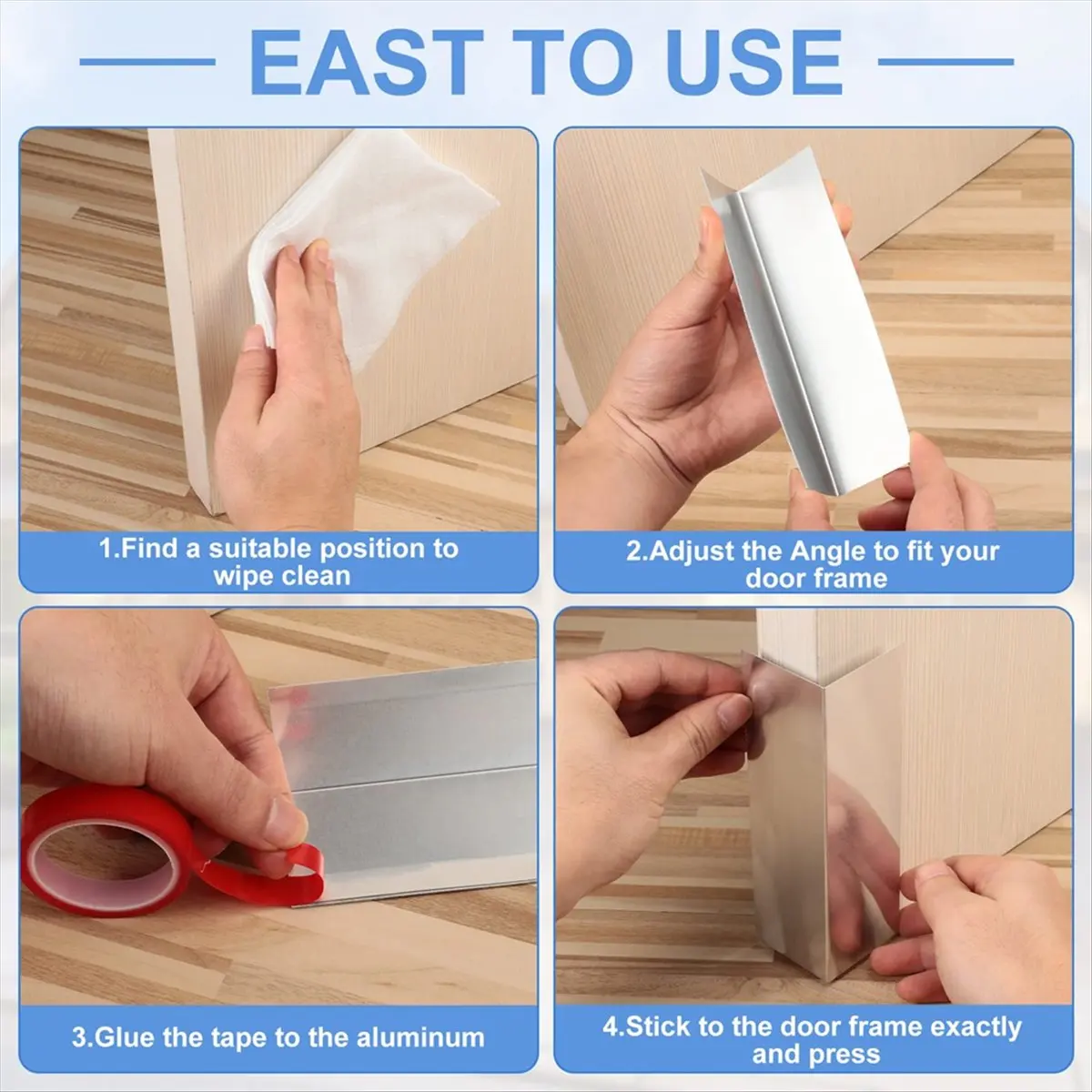 N14R Top 4 Pcs Garage Door Seal Guards Weatherproofing Shield Seal Strip Door Sweep Barrier with Adhesive Tape for Garage Home