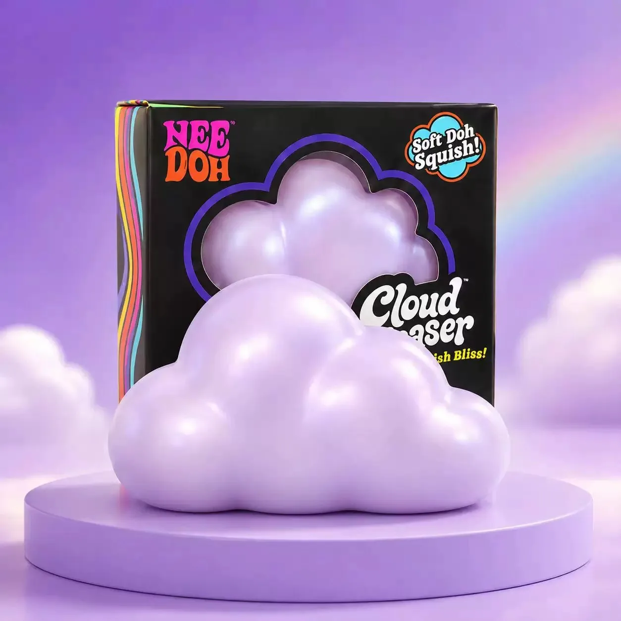 Schylling NeeDoh Cloud Pleaser Squishy Cube Slow Rising Squeeze Toy Anti-Anxiety Stress Relief Fidget For ADHD Focus