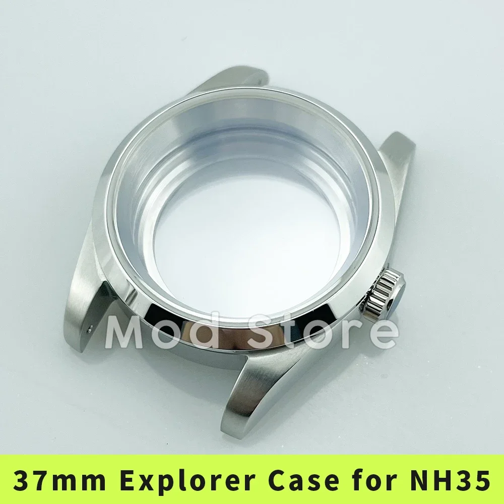 NEW 37mm 150m Explore Watch Cases Stainless Steel Watch Case for NH35 NH36 NH38 Movement See-through Caseback Sapphire Crystal