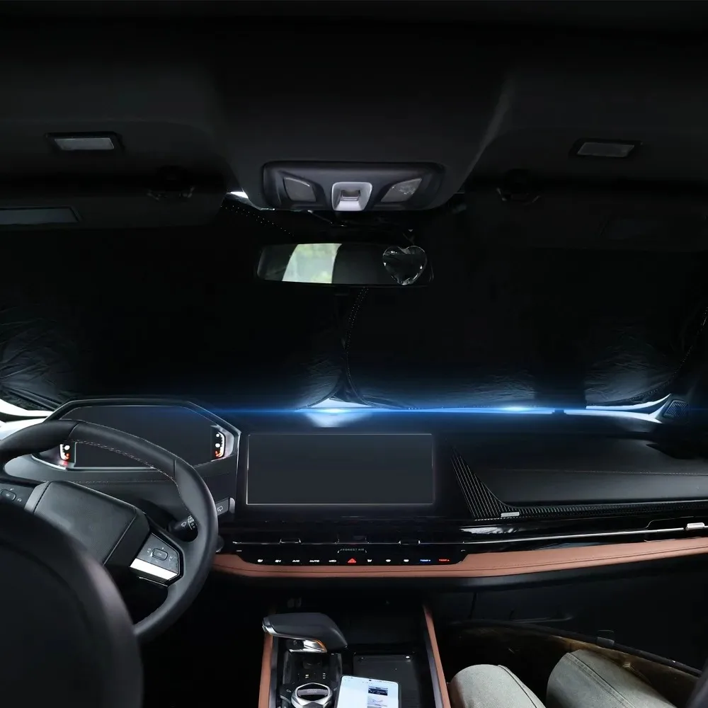 Colorful Laser Car Sunshade Summer Auto Truck Front Windshield Heat Insulation UV Protection Foldable Sun-Blocking Fabric Cover - Image 2