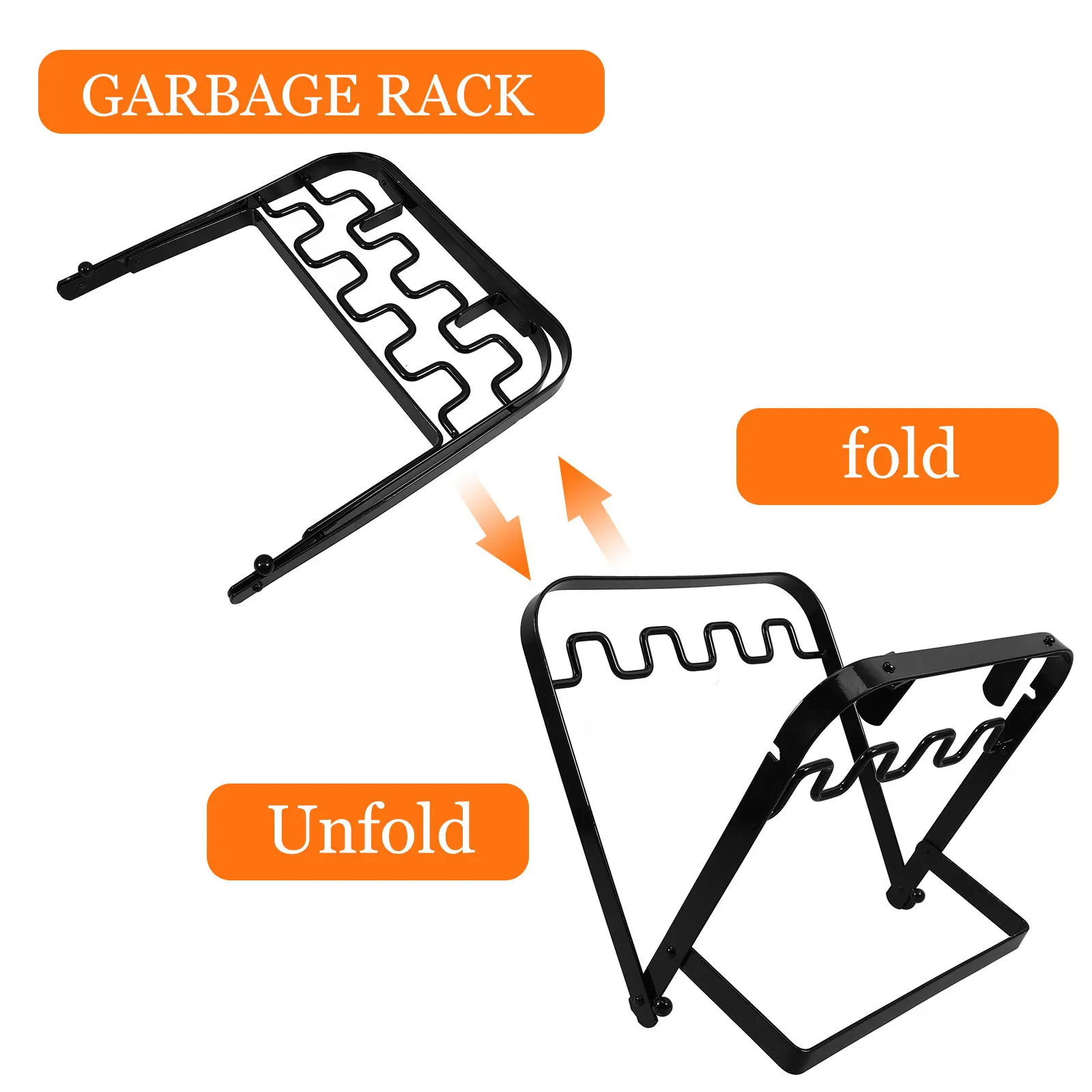 

Foldable Trash Bag Rack Sleek Color Iron Material Portable Organizer for Indoor and Outdoor Trash Bag Holder