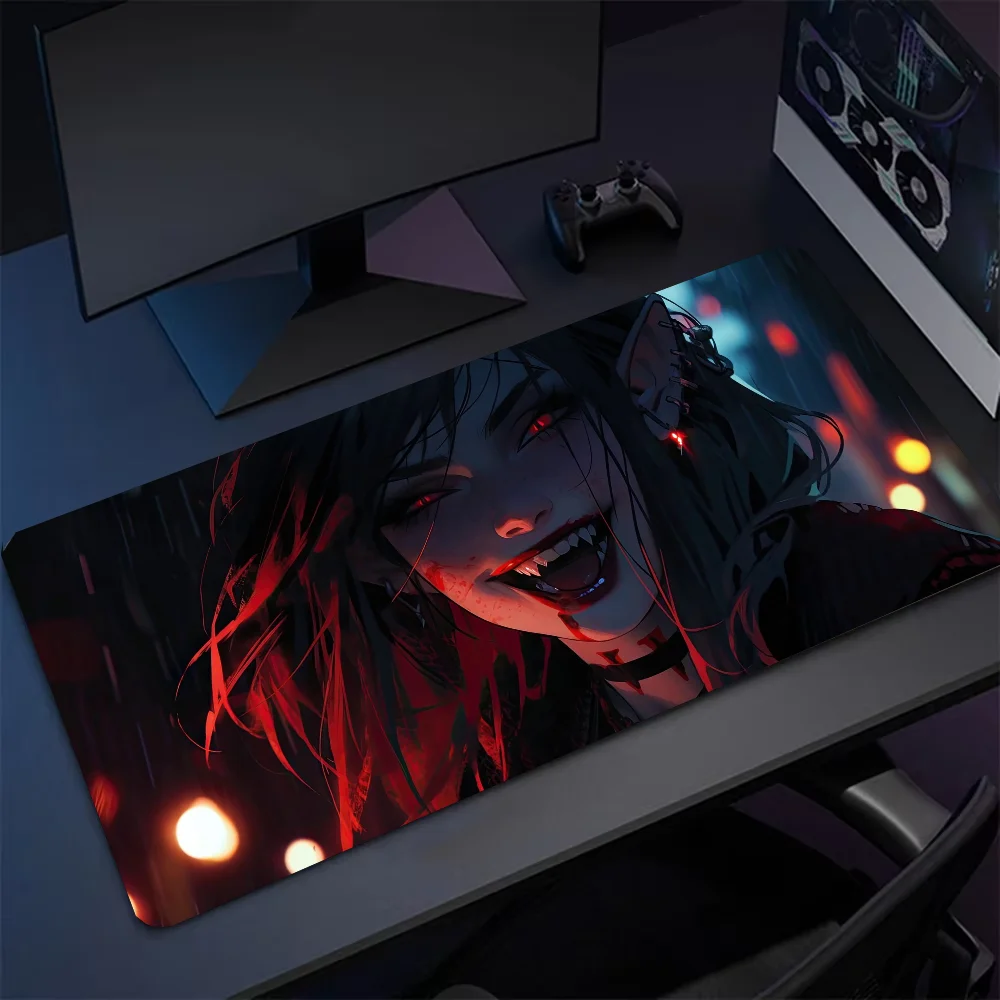 Elf Vampire Fantasy Girl Mousepad Mouse Mat Desk Mat With Pad Gaming Accessories Prime Gaming XXL Keyboard Pad Padding Mat