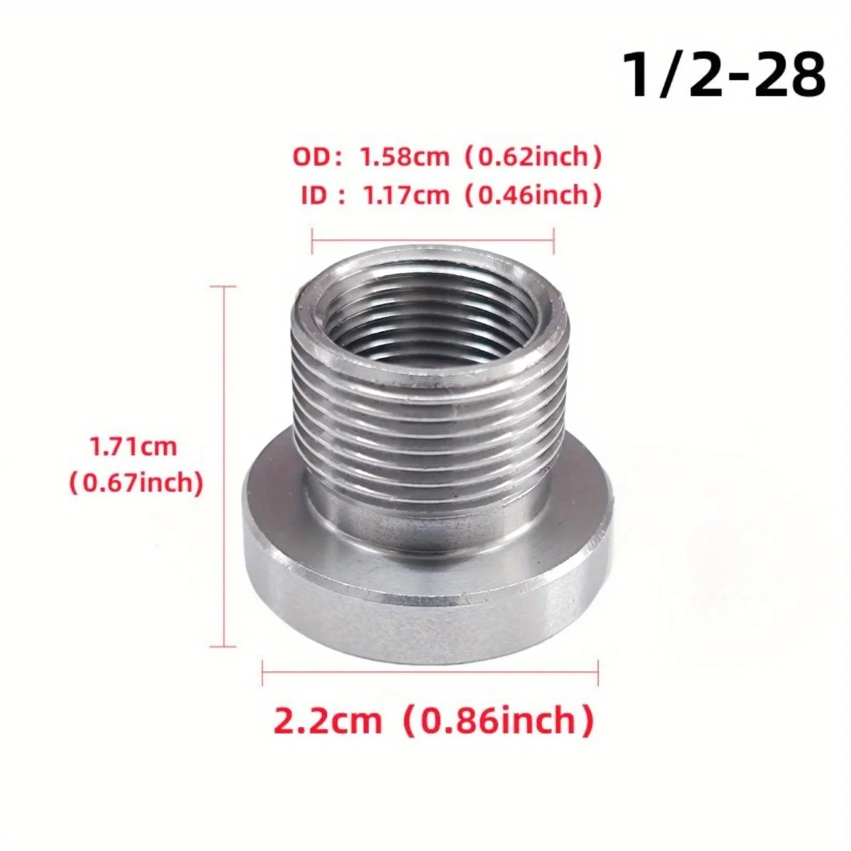 5/8-24 conversion 1/2-20 1/2-28 M14X1L M14X1 M14X1.5 stainless steel threaded joint adapter