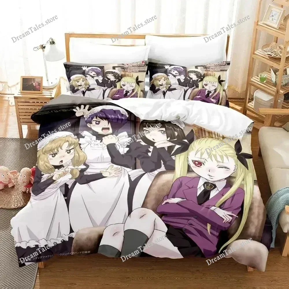 3D Anime Dance in The Vampire Bund Bedding Set Duvet Cover Bed Set Quilt Cover Pillowcase Comforter King Queen Size Boys Adult