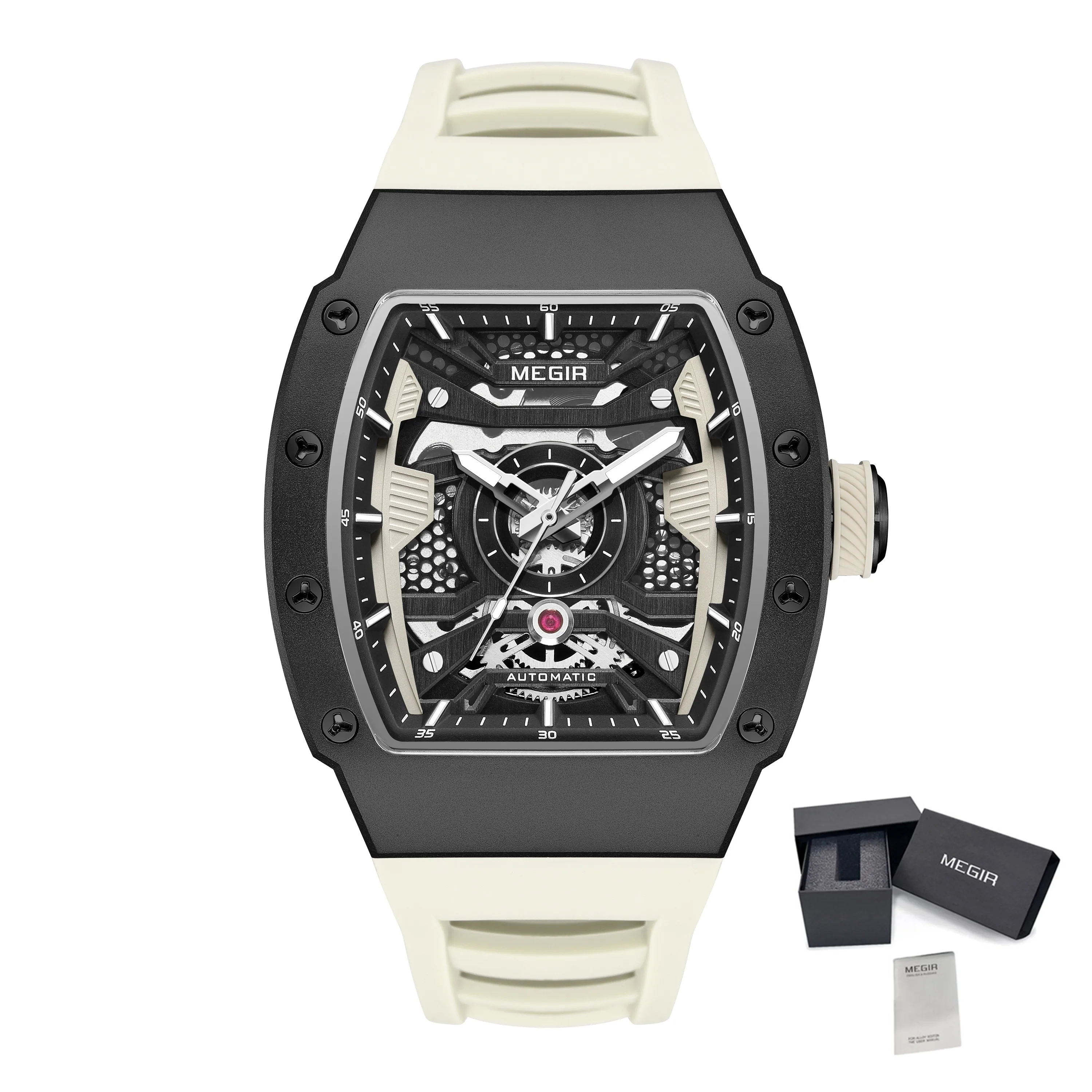 MEGIR Brand Automatic Movement Watches for Men Fashion Waterproof Stainless Steel Case Mechanical Wristwatch Montre Homme 8604