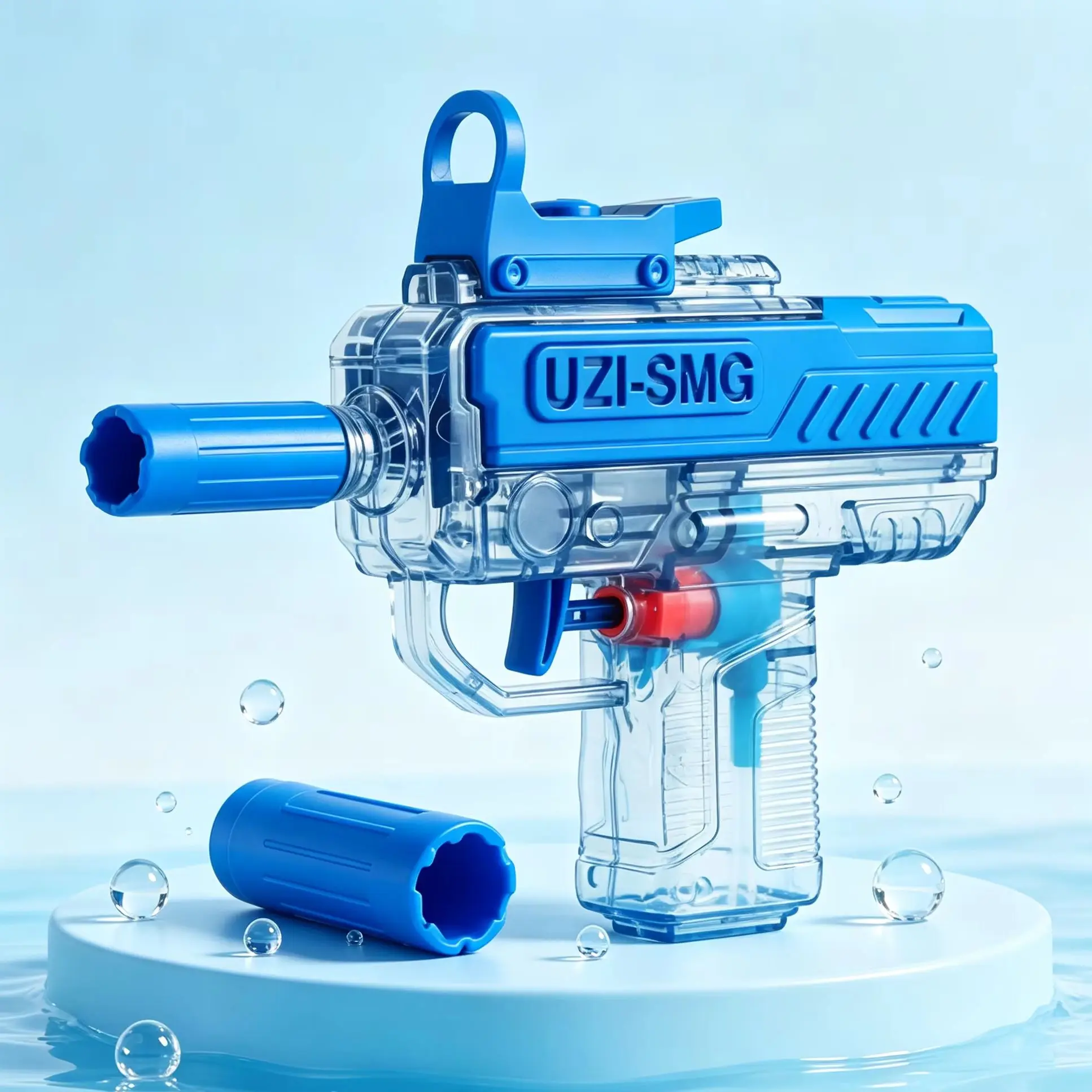 Transparent Mini Water Gun Manual Press Water Blaster Summer Beach Pool Interactive Toy Holiday Party Gift for Youth Adults