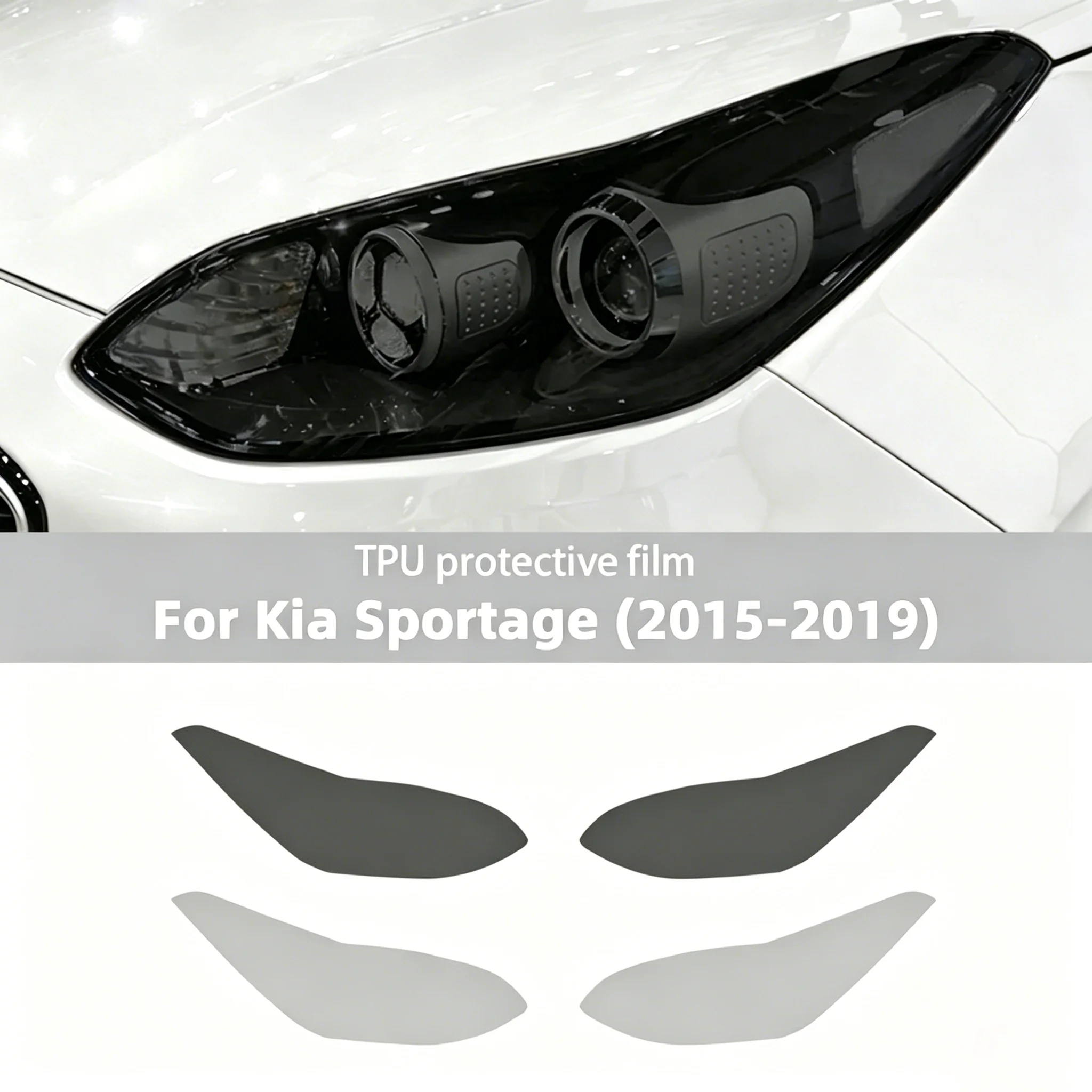 Für Kia Sportage 2015-2019 Scheinwerfer TPU Schutzfolie Transparente Schwarze Getönte Anpassungsfolie Scheinwerfer PPF Aufkleber – Detail 1