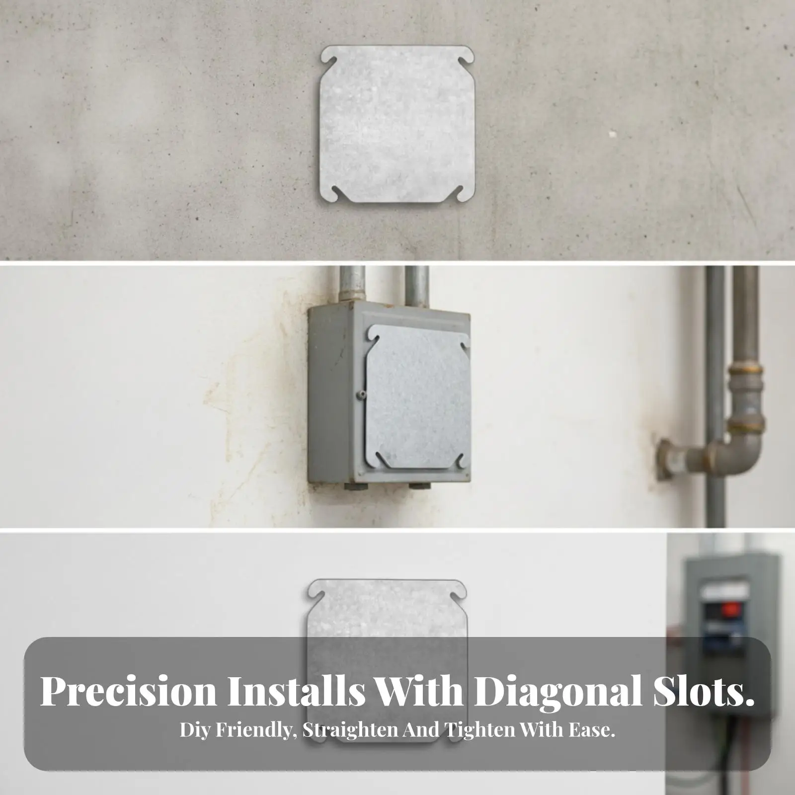 Galvanized Steel Angled Mount Cover Plate for Junction Box Electrical Protection Metal Wall Panel