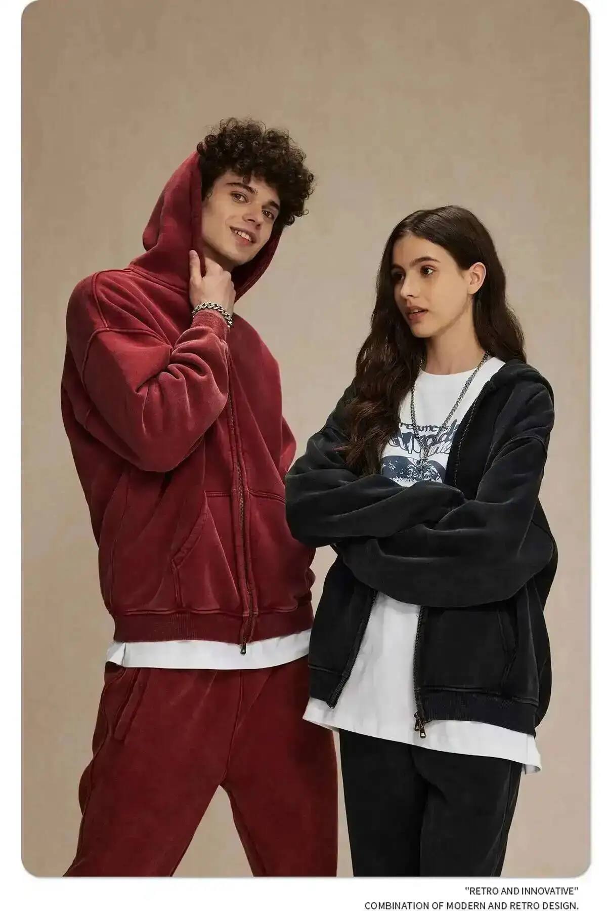 IEFB Men's Wear Wax Printing Vintage Male Hoodies Oversized Loose Zipper Water Washed Plush Sweatshirt Trendy New 9C9349 19 S61906ba1276b484d8443c8da399cc460G