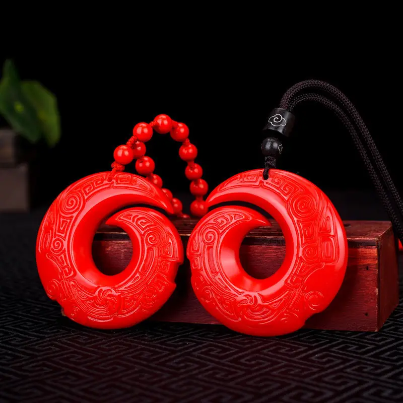 Xinjiang Hetian Jade Ruby Twist Dry Kun Pendants for Men and Women Lucky Transfer Jade Pendants