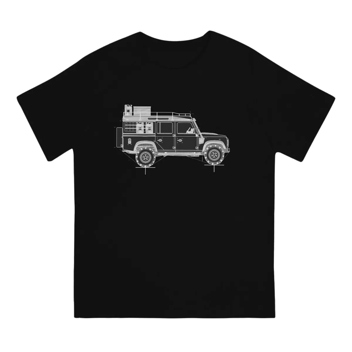 Men\'s T-Shirt Defender 110 rough Blueprint Fashion Cotton Tee Shirt Short Sleeve Land Rover SUV T Shirt O Neck Tops Printing