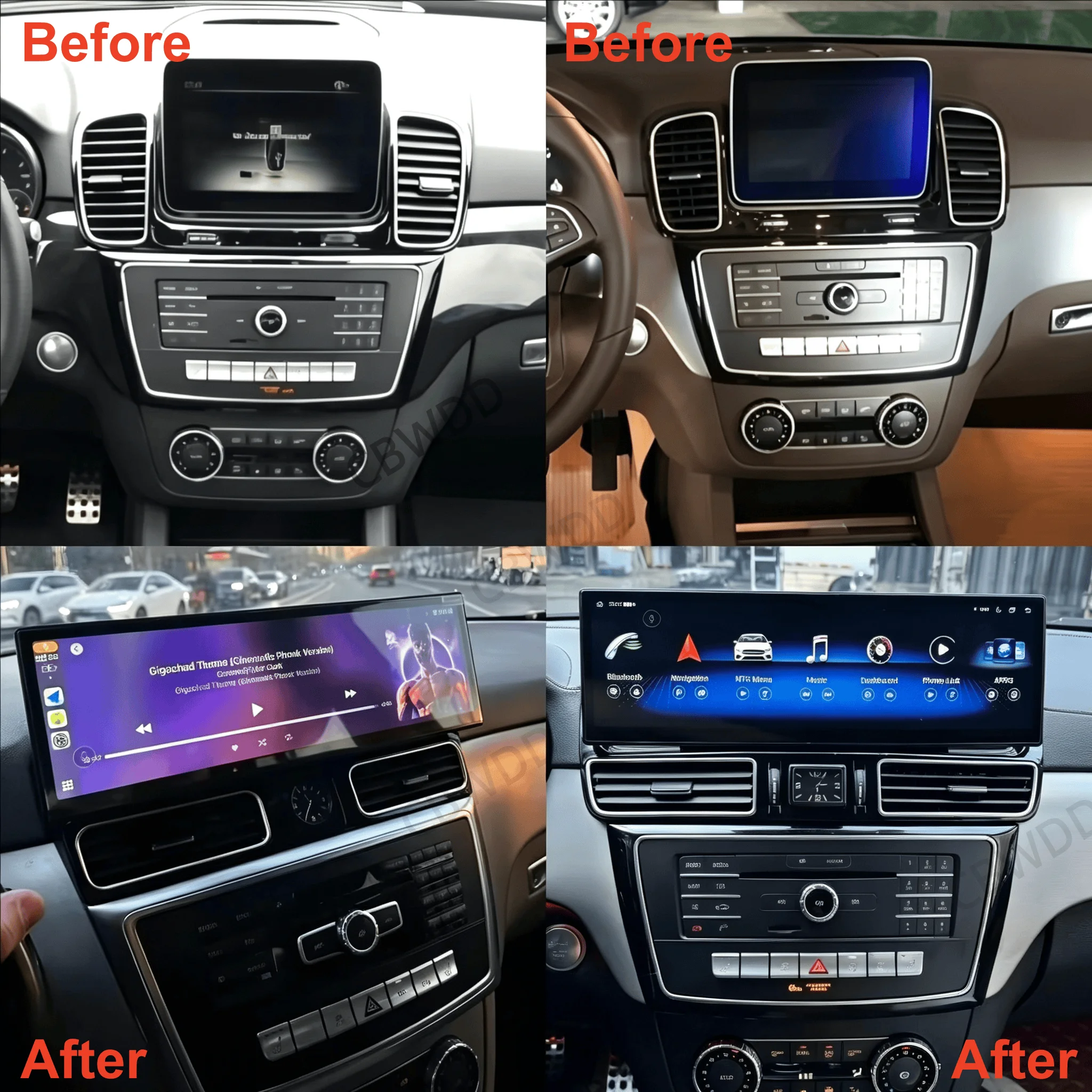 15.8 “ Wireless CarPlay Head unit For Mercedes Benz Ml Gl W166 X166 2012-2018 Multimedia Radio DSP BT Bluetooth Navigation