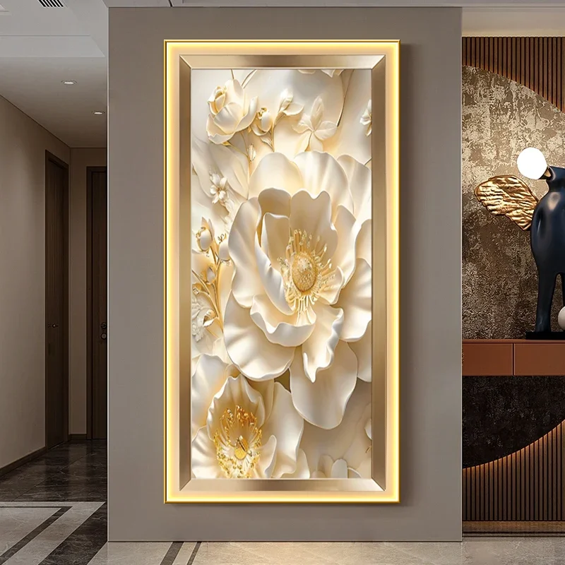 

Luxury Gold Flower Painting Light Decorative Corridor Mural Light Room Decoration Wall Lamp Wall Art for Living Roon Entrance