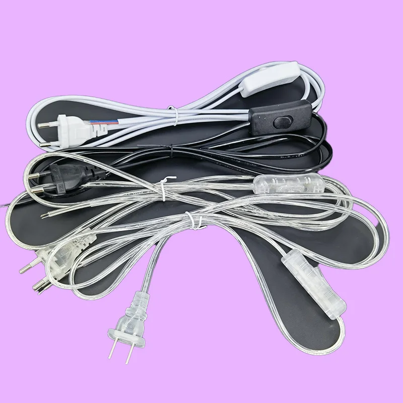 

5 шт., белый, черный, 2-контактный адаптер питания переменного тока, удлинитель для ремонта, шнур электрический, кнопка 303, переключатель, провод, настольная лампа, Великобритания, Австралия, ЕС, США, вилка P2