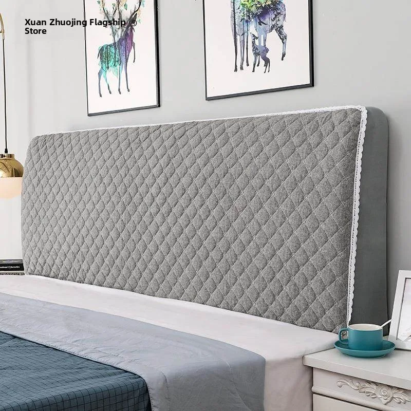 

Новый эластичный утолщенный защитный чехол для изголовья кровати из хлопка и льна, универсальный, с полным покрытием, мягкий, предотвращающий удары.