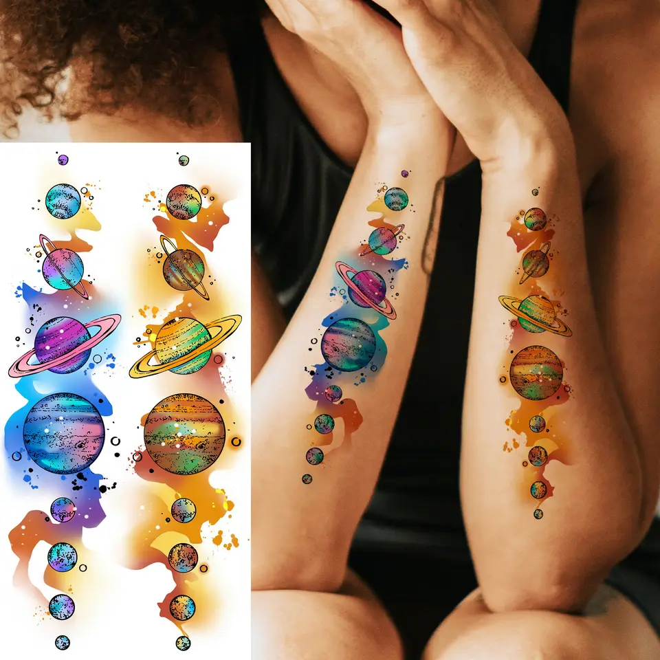 1 Sheet Bless Belief Faith Engraved Temporary Tattoos Family Love Tatoos Waterproof Realistic Fake Tattoo Stickers Long Lasting, image 19