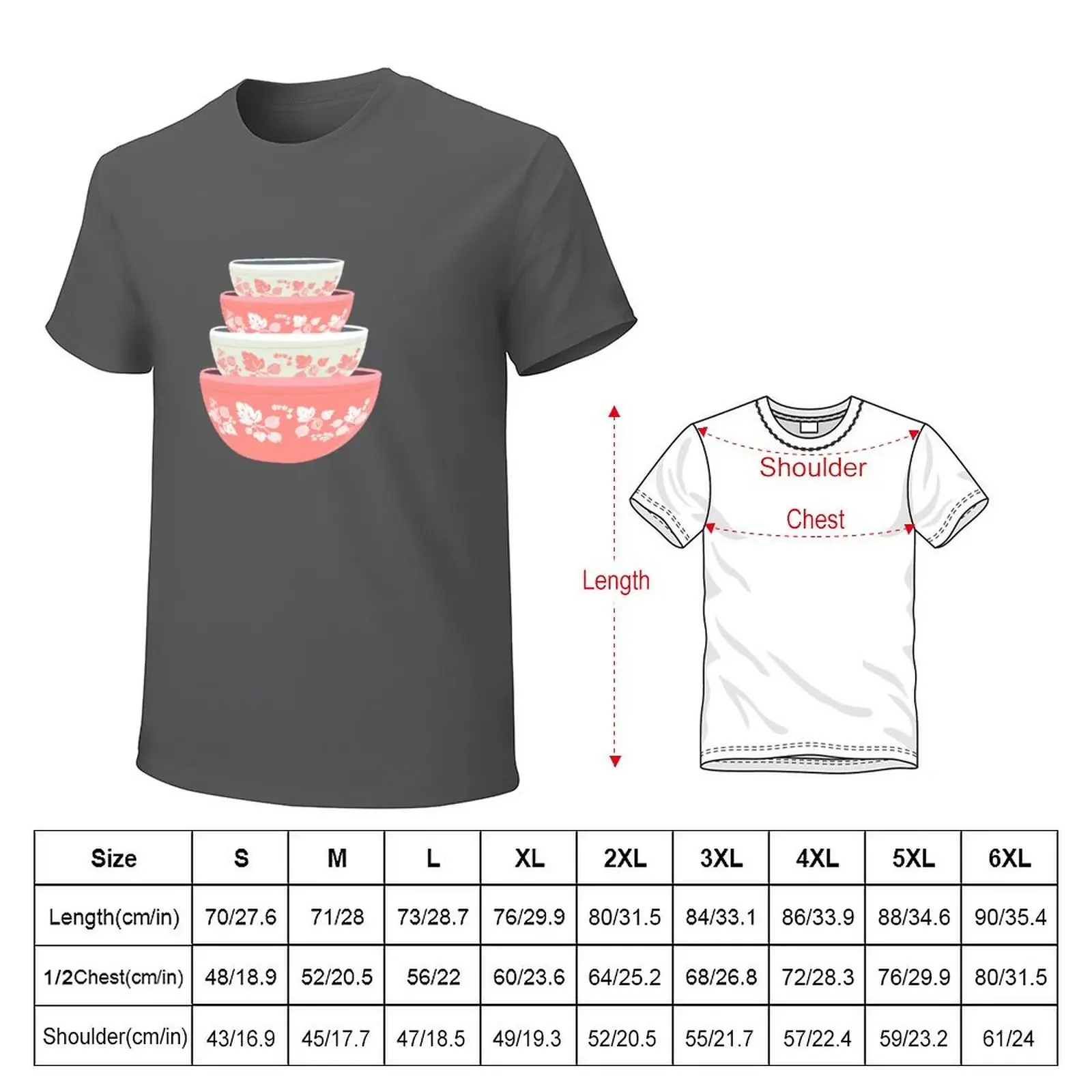 Pyrex Pink Gooseberry Bowl T-shirt shirts graphic tees quick drying sublime kawaii clothes mens vintage t shirts image 2