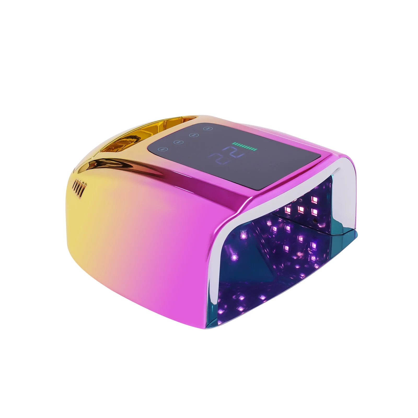 96W UV LED 네일 램프 충전식 무선 젤 네일 드라이어 (4가지 타이머 설정 및 스마트 센서 그라데이션 휴대용 매니큐어 라이트 포함)