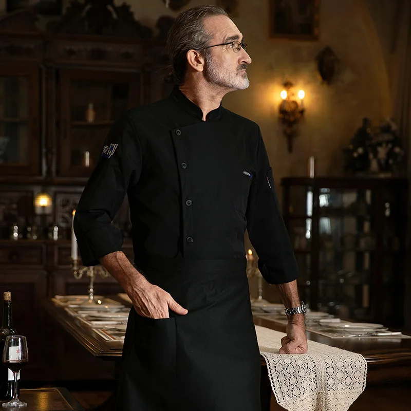 シェフ作業服長袖秋冬レストランキッチン洋食キッチンケータリング食堂ベーキングケーキパン Clothi