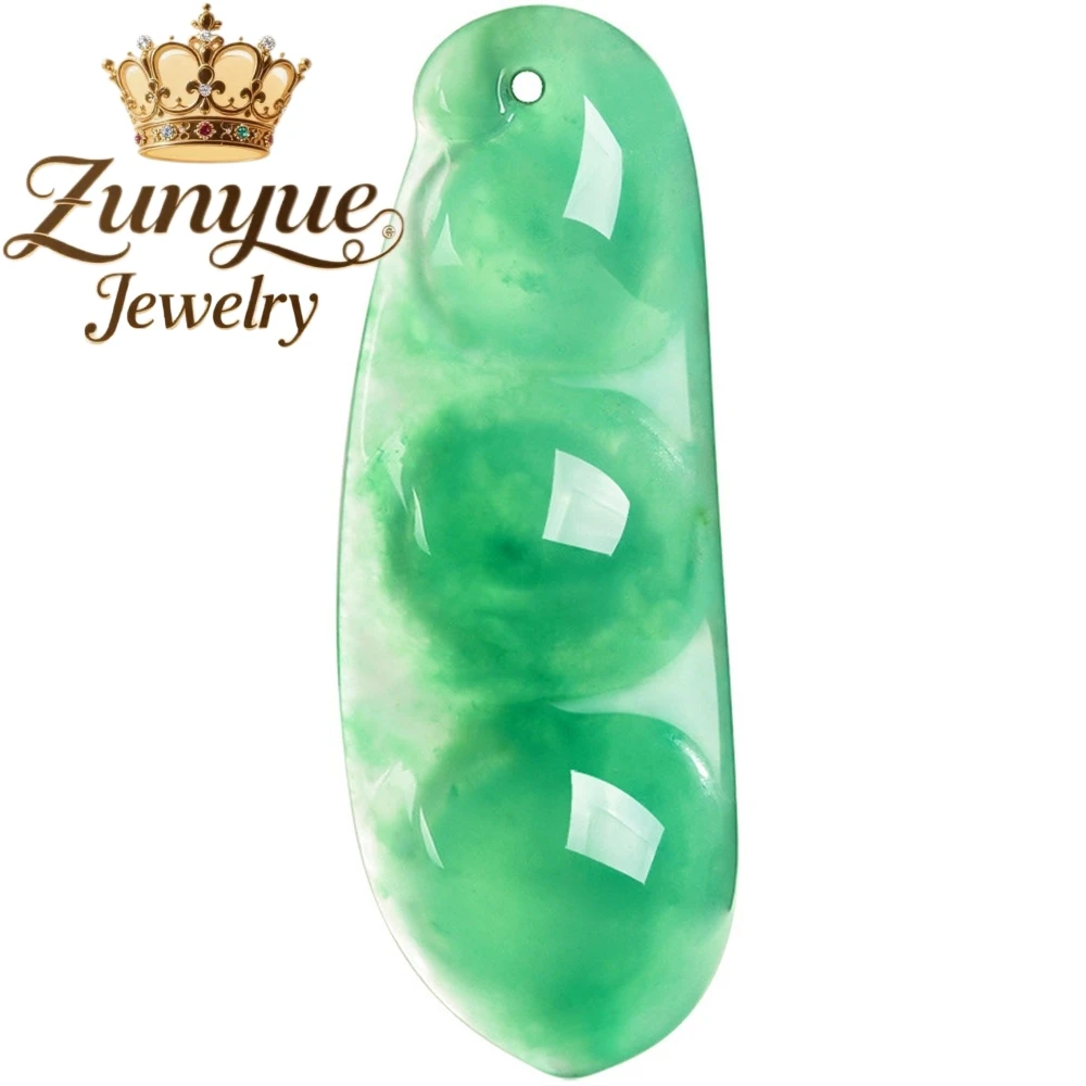 Natürliche afrikanische grüne Jade-Bohnen, Dulong-Jade-Anhänger und Anhänger im chinesischen Stil sind in hoher Nachfrage, exquisiter Modeschmuck