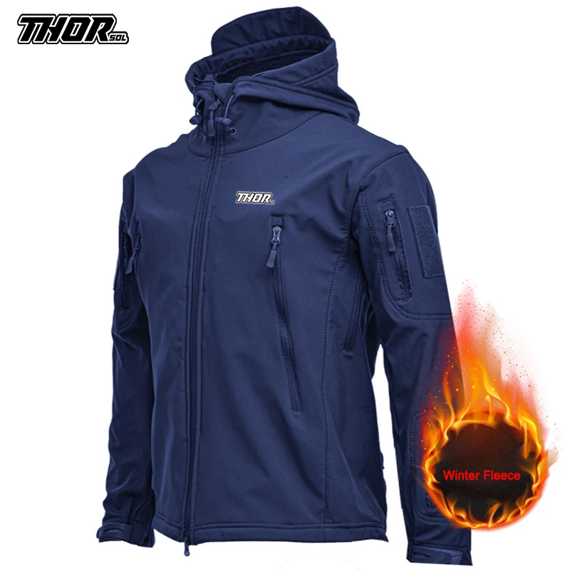

THORSOL Mountain Bicycle Clothing Bike Motorcycle Men's Windbreaker Cycling Mtb Jacket Warm Fleece Chaqueta Calefactable Hombre