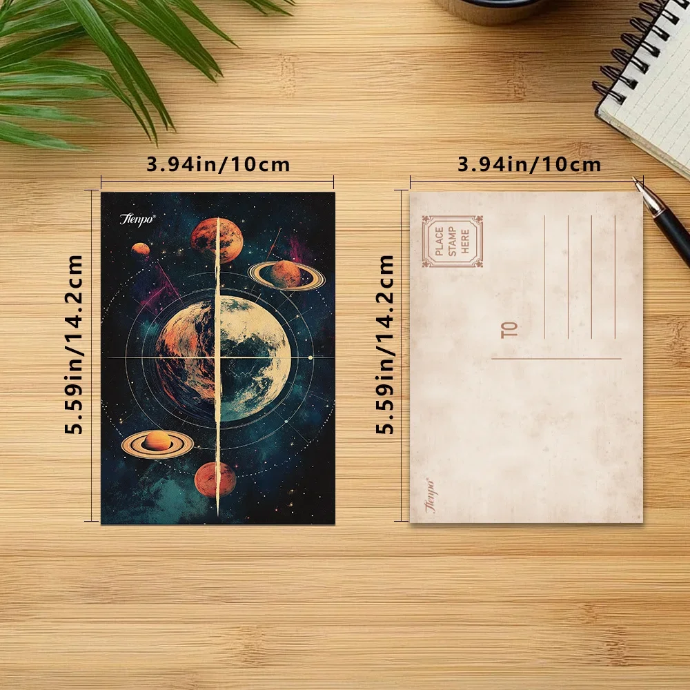 32pcs, vintage celestial universe postcards,wall stickers,mailing cards, greeting cards, DIY postcards, Back-to-school season.