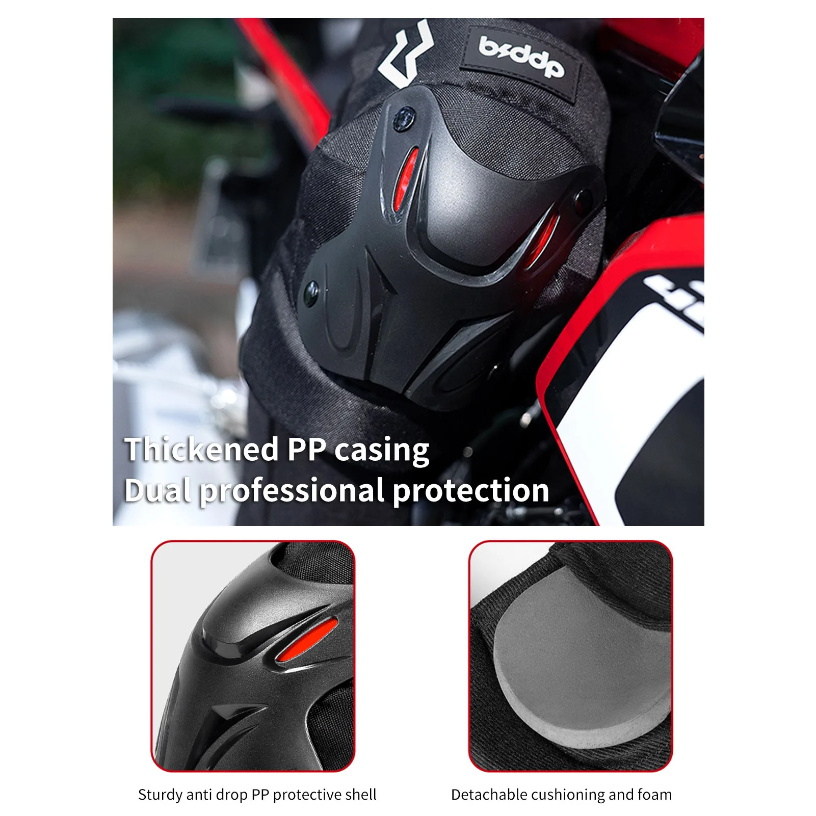 

2023 NEW Motorcycle Knee Pads 2-4 Piece Set Knee Protection Reflective Eyes Comfortable Breathable
