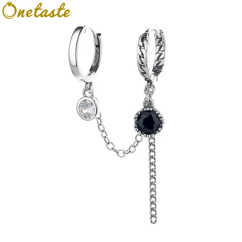 

Цельные серьги-кольца из серебра 925 пробы с кубическим цирконием, очаровательные серьги-кольца с кисточками для женщин и девочек, модные массивные серьги, подарок на вечеринку