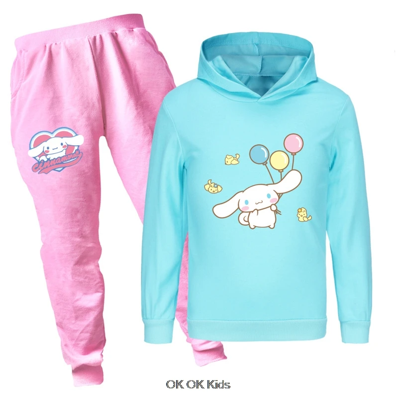 Spring Autumn Clothes Miniso Cinnamoroll Costume Kids Loungewear Toddler Girls Clothing Teen Girls Boys Sports Suit Tracksuit