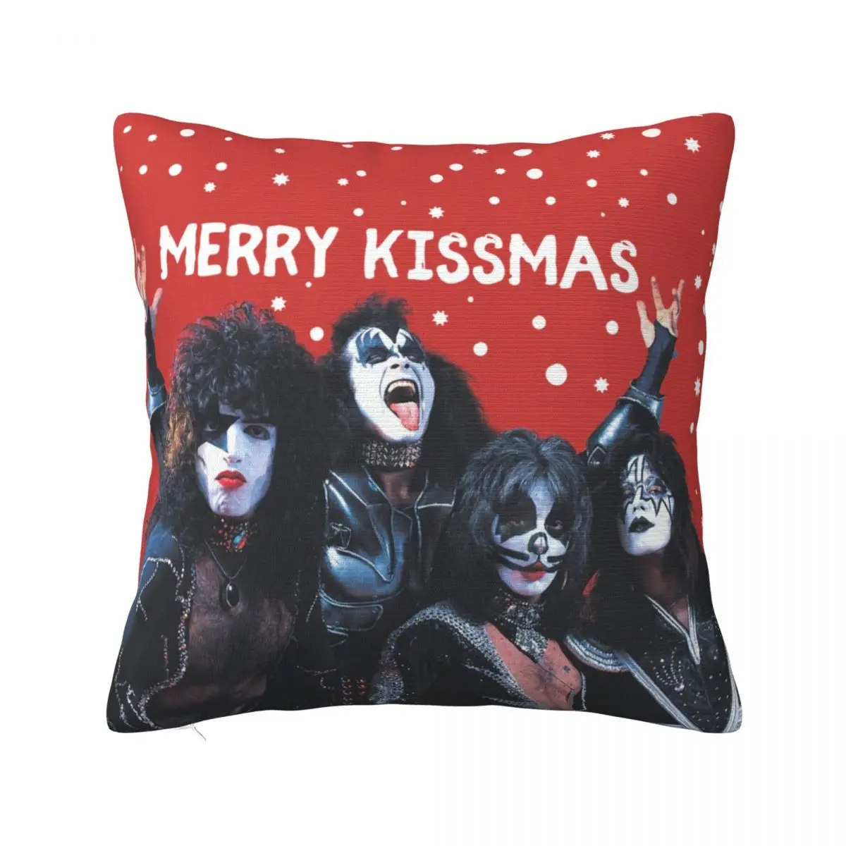 

Merry Kissmas KISS Pillowcase Printing Polyester Cushion Cover Decorations Pillow Case Cover Home Zippered 45X45cm