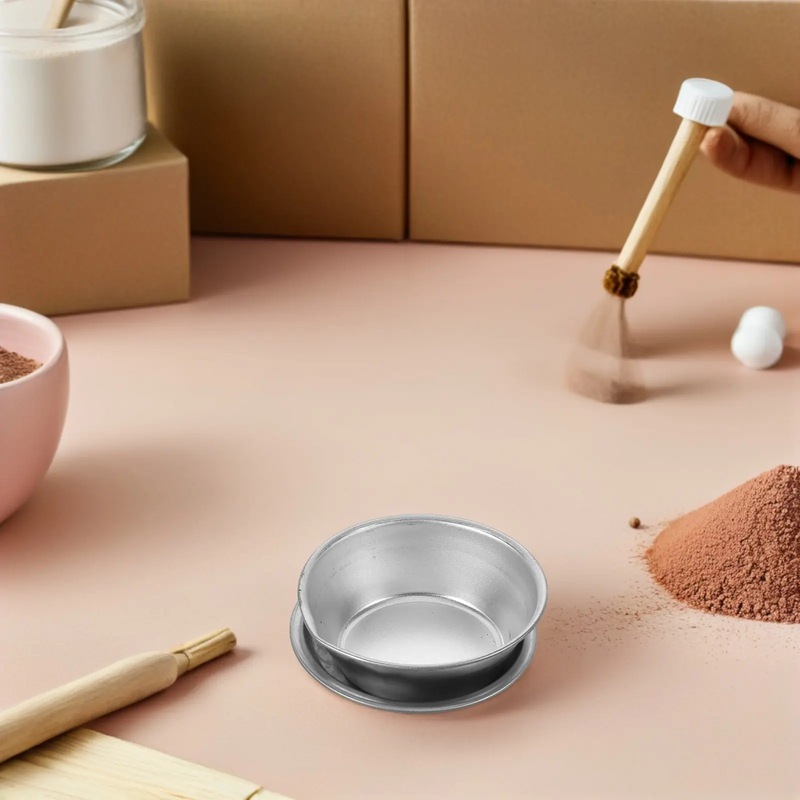 20Pcs Stainless Steel Color Mixing Tray Portable Lightweight Paint Palette Cup with Precise Pour Spout for Makeup Artists