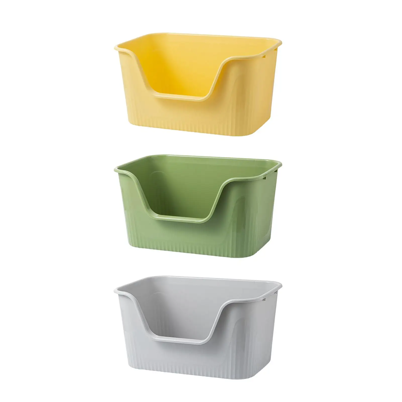 Caja de arena duradera para gatos, inodoro para gatitos, bandeja de arena para mascotas con tapa abierta, elevador para todo tipo de arena para gatos, fácil de limpiar, sin olor
