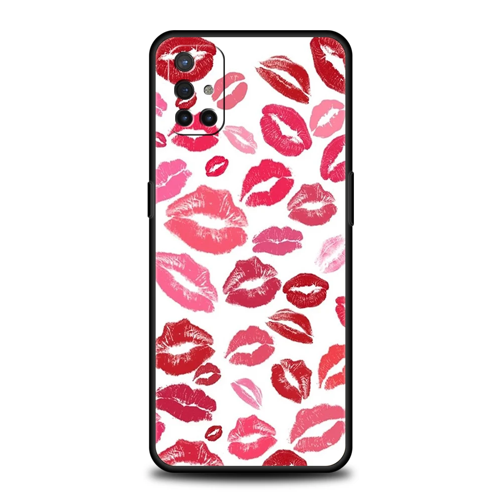 Sexy Girl Red Lips Kiss Phone Case for Oneplus 10T Nord N100 N10 10 7 8 9 9R 7T 8T N200 CE 2 9RT Z Pro 5G Silicone Cover Shell