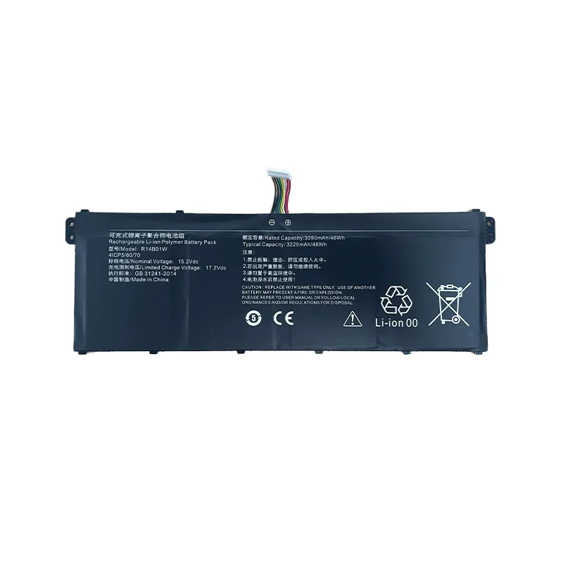 New R14B01W 15.2V 46Wh 3090mAh Rechargeable Battery for Xiaomi RedmiBook 14 XMA1901-DG 4ICP5/61/69 High Quality Laptop Battery