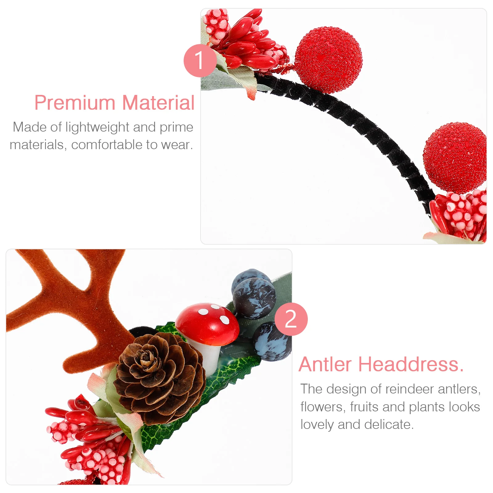 

Reindeer Antlers Headband Christmas Headbands for Holiday Women Costume Accessories