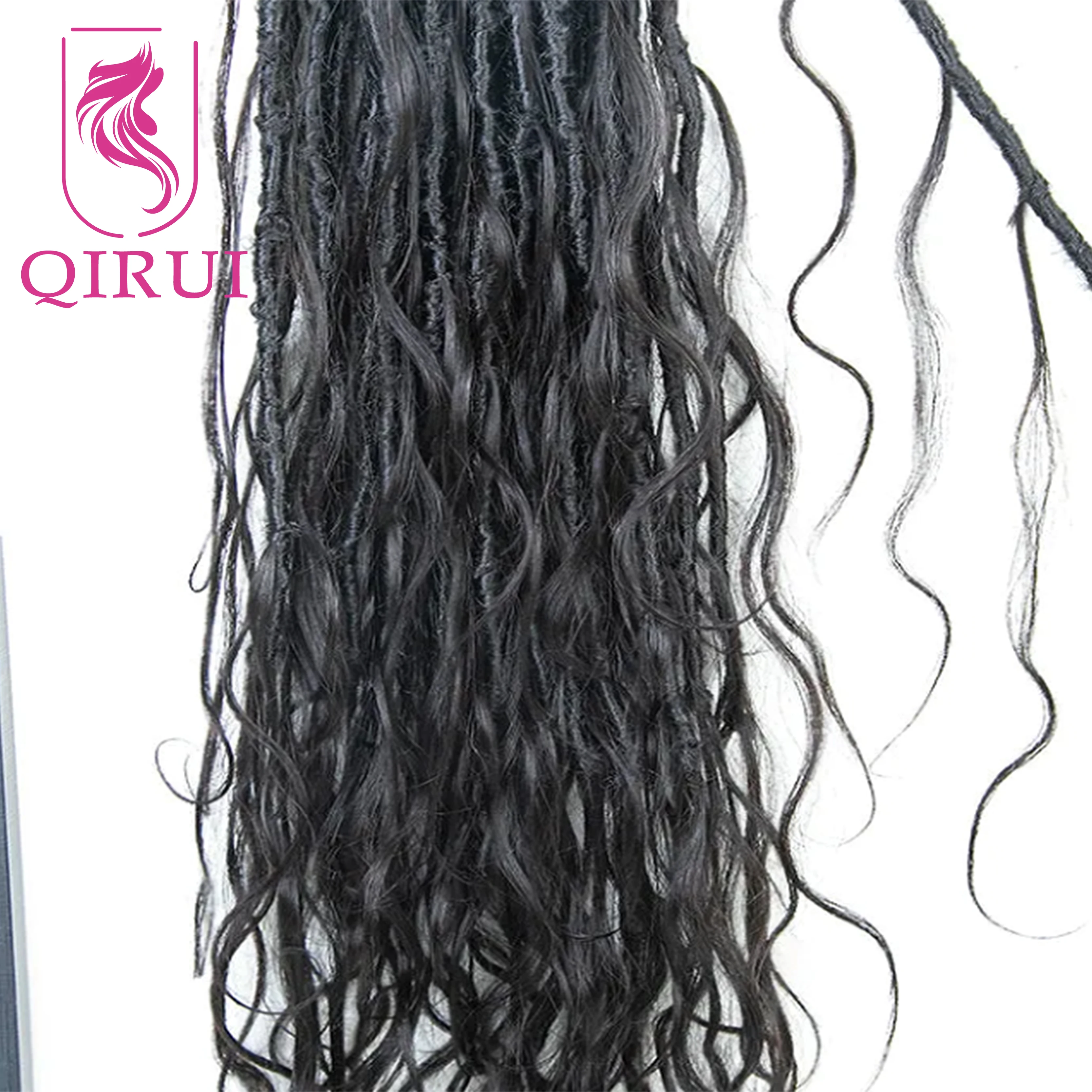 Body Wave Pre Looped Crochet Boho Locs z ludzkimi włosami, kręcone, bez węzłów, warkocze Goddess Locs, włosy do szydełkowania z ludzkimi włosami, kręcone końcówki.