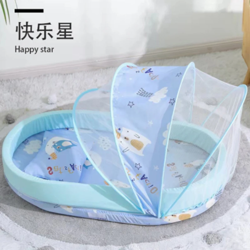 2025 Cross-border Convenient Baby Uterus Bed Foldable Sponge Floor Cotton Thickening Insect-proof Mosquito Baby Bed