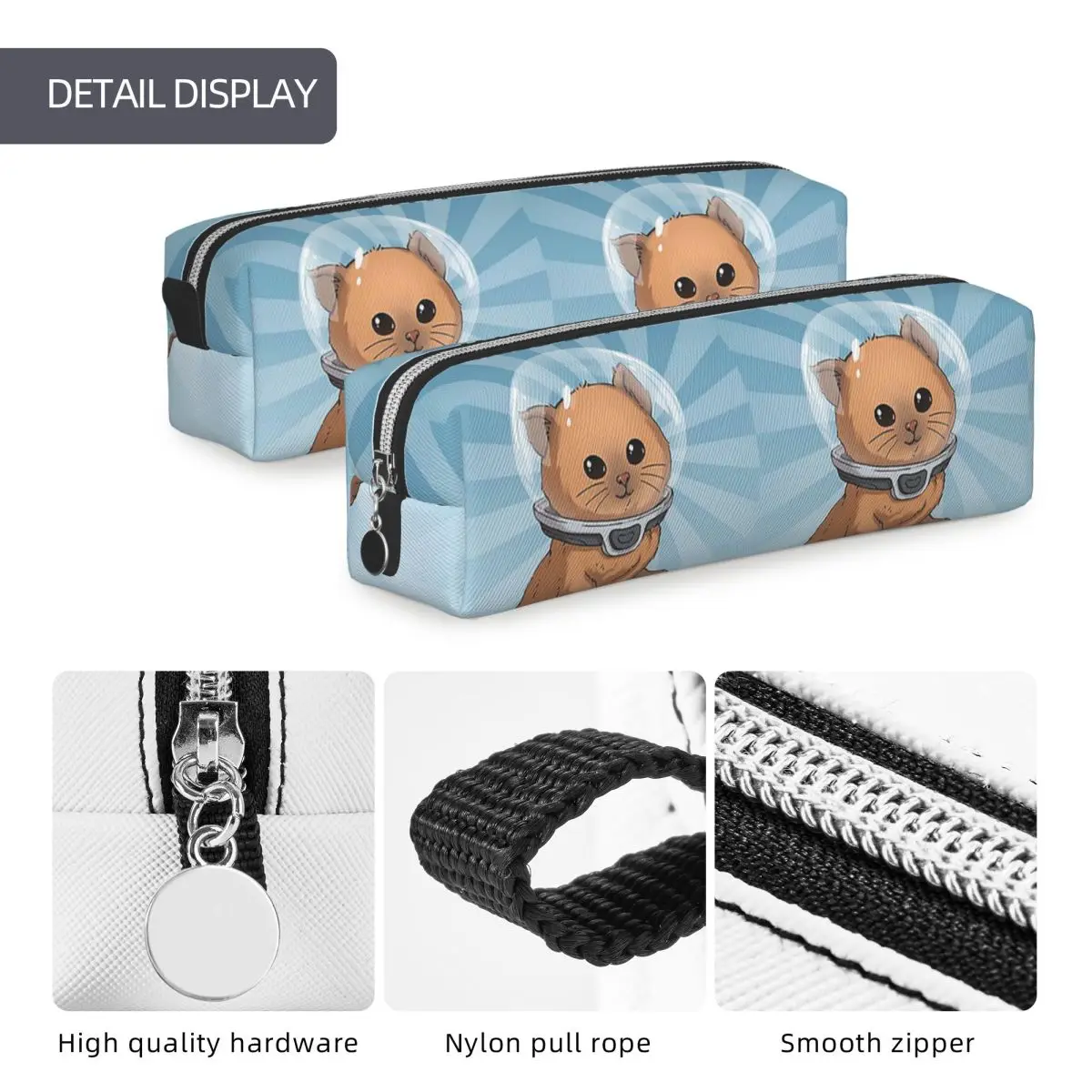 Keep Calm Kitty Pencil Cases Large Capacity Pen Bags Pen Box For Boys Girls Students Stationery Pencil Pouch Cosmetic bag