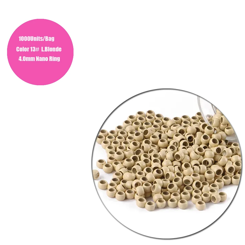 4.0mm Copper  Nano Rings  500Pcs Nano Beads Micro Ring Beads Hair Extensions Beads Copper Micro Links Beads for Hair Extensions 